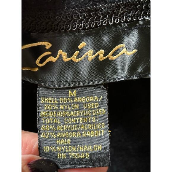 Carina embroidered beaded angora jacket, black, medium, rich girl, vintage - Picture 5 of 5